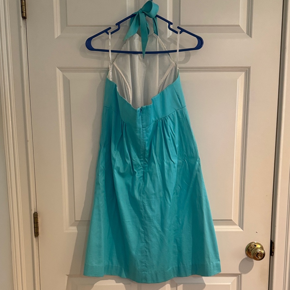 Lilly Pulitzer Turquoise Halter Dress with Lace - Picture 4 of 10